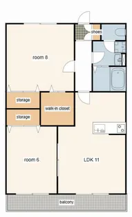 ヴィラージュ【202号室】の間取り