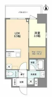 リヴェント難波ウエスト【9階】の間取り