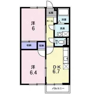 プリオール実丸B【2階】の間取り