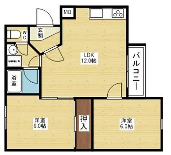 パティオ小松【1階】の間取り