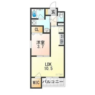 ウェルスクエア帝塚山【3階】の間取り