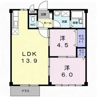 コーポサカイⅢ【1階】の間取り