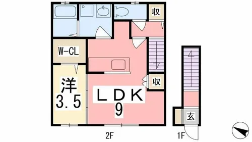 レグルス英賀保【205号室】の間取り