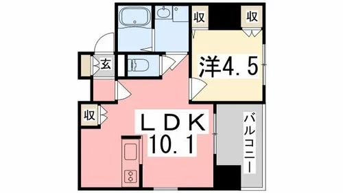 MISTRAL北条口Ⅱ【505号室】の間取り