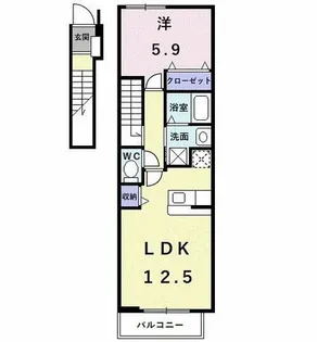 エクセレント大美野【2階】の間取り