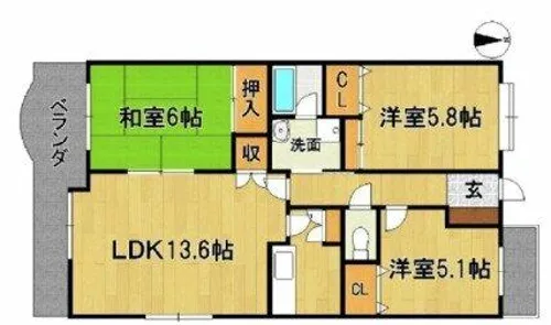 ロイヤルパークマンション【302号室】の間取り