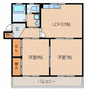 シェル幹【202号室】の間取り