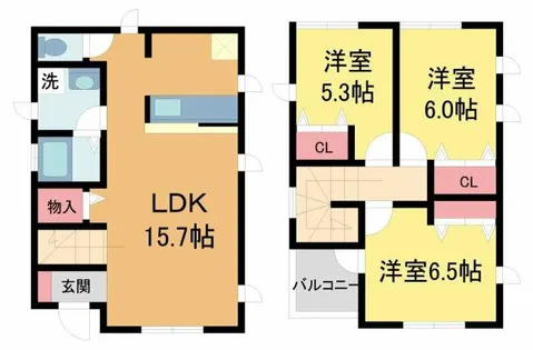 グリーンメゾン山本B棟【B号室】の間取り