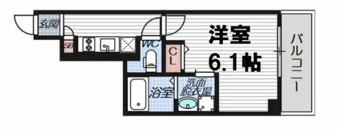 ファステート難波デラックス【4階】の間取り
