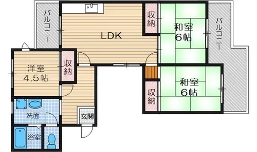 マンションアメニティ【3A号室】の間取り