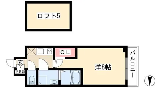 エステムコート名古屋栄デュアルレジェンド【508号室】の間取り