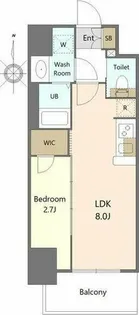 S-RESIDENCE亀島駅前ascent(アセント)【5階】の間取り