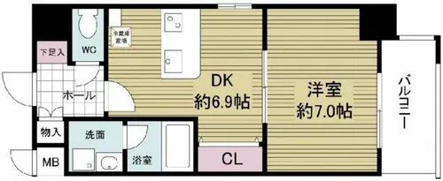 ISM谷町六丁目【14階】の間取り
