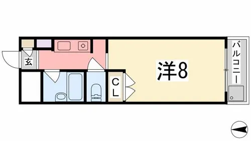 ロッキーコート太子【2階】の間取り