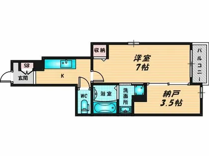 シャン・ド・フルール Ⅱ【1階】の間取り