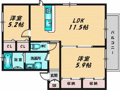 ディアスコンチェルト【2階】の間取り