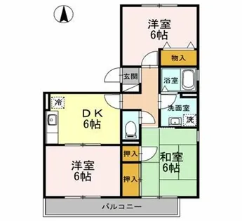 ダイヤモンドヘッド【101号室】の間取り