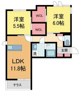 シャーメゾン瓦林【103号室】の間取り