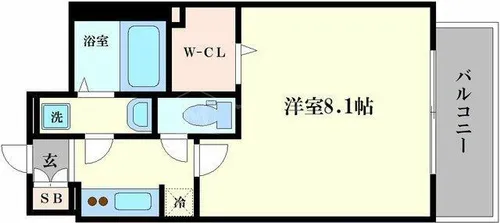 エスレジデンス西長堀【7階】の間取り