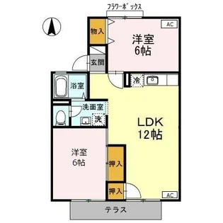 ビラ国分寺 A棟【A102号室】の間取り