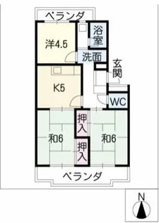 サンシティ小池【502号室】の間取り