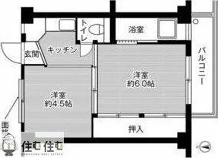 ビレッジハウス若林6号棟【2階】の間取り