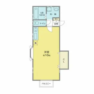 ラ・メゾン・クーヴェール【203号室】の間取り