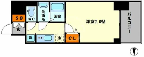 WORVE大阪本町【12階】の間取り