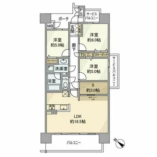リコット東岡崎【9階】の間取り
