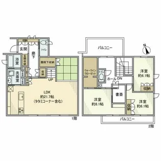 愛知県岡崎市上六名2丁目【一戸建】の間取り