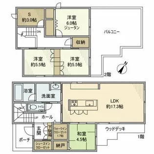 愛知県岡崎市竜泉寺町字後山【一戸建】の間取り