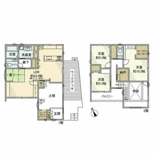 愛知県岡崎市真伝町【一戸建】の間取り