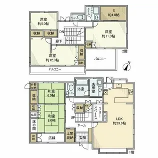 愛知県岡崎市福岡町【一戸建】の間取り