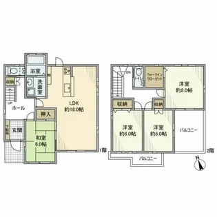 愛知県岡崎市若松町【一戸建】の間取り