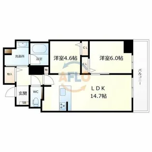 サンエール南堀江【8階】の間取り