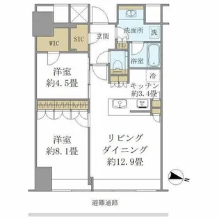 BrilliaTower堂島【12階】の間取り
