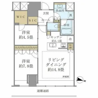 BrilliaTower堂島【19階】の間取り