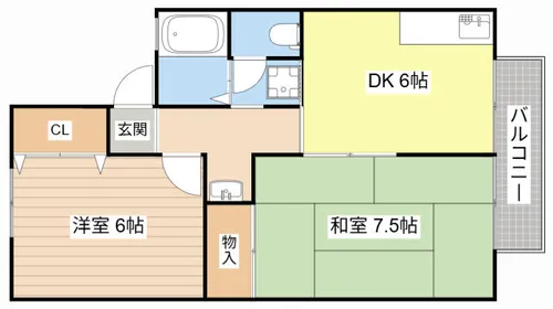 グリーンタウンハタケヤマB棟【101号室】の間取り