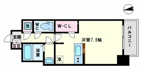 レジュールアッシュOSAKA今里駅前【3階】の間取り