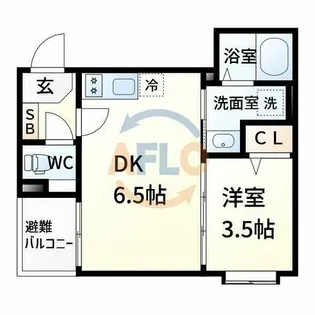 ハーモニーテラス東三国【1階】の間取り