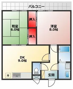 グリーンヒル草部【302号室】の間取り