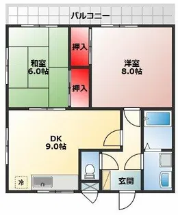 グリーンヒル草部【305号室】の間取り