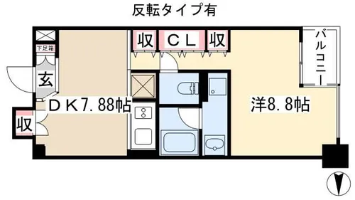 グラン・アベニュー 栄【713号室】の間取り