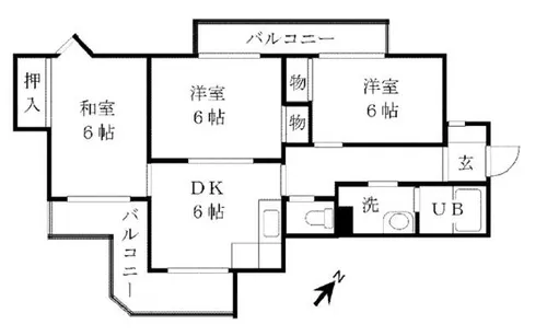 アーバンハウスⅢ番館【201号室】の間取り