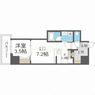 クロスレジデンス阿波座【3階】の間取り