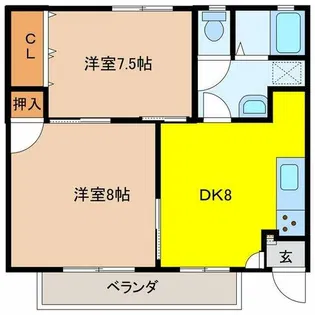ハビテーション要【201号室】の間取り