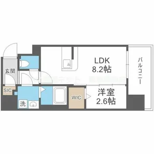 コンフォリア・リヴ南森町Ⅱ【7階】の間取り