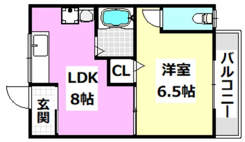 千里丘ハイツ【1階】の間取り