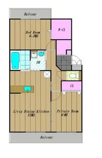 ファミーユ・M【205号室】の間取り