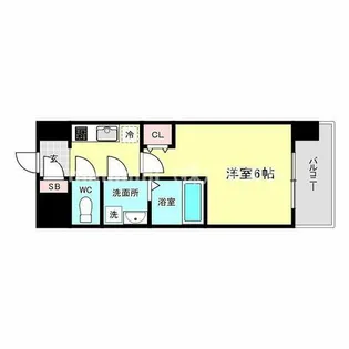 エスリードレジデンス大阪ザ・クラス【9階】の間取り
